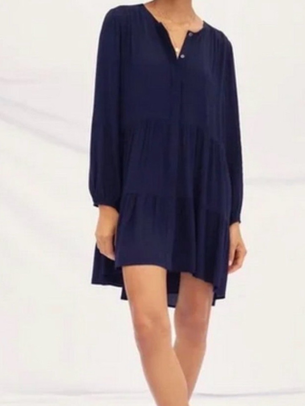 Wilfred Barossa Navy Long-Sleeve Tiered Shift Dress XS